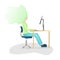 Ergonomic, healthy Correct sitting Spine Posture. Healthy Back and Posture Correction illustration. Office Desk Posture