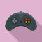 Ergonomic joystick icon, flat style