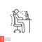 Ergonomic workplace icon. Computer desk workstation infographic