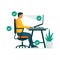 Ergonomic workspace: proper sitting posture at desk