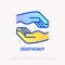 Ergotherapy thin line icon, occupational therapy. Modern vector illustration of rehabilitation procedure, physical recover for