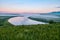 The Erguna river and fog in the Hulunbuir grassland sunrise