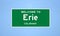 Erie, Colorado city limit sign. Town sign from the USA.