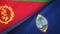 Eritrea and Guam two flags textile cloth, fabric texture