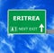 ERITREA road sign against clear blue sky