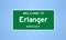 Erlanger, Kentucky city limit sign. Town sign from the USA.