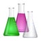 Erlenmeyer conical, flat-bottomed laboratory flask with narrow neck
