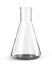 Erlenmeyer Flask. Empty Glass Conical Lab Container Isolated on White Background.