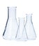 Erlenmeyer flasks of various size