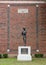 `Ernie Banks Memorial Statue` at Booker T. Washington in the Arts District of downtown Dallas, Texas.