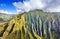 Eroded cliffs of Kauai`s Na Pali coast
