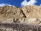 Eroded and imposing mountains in the Valley of Markah in Ladakh, India.