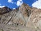 Eroded and imposing mountains in the Valley of Markah in Ladakh, India.