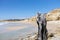 The eroded jetty post with the beach selectively blurred at Port Willunga South Australia on December 8th 2020