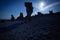 Eroded limestone stacks at the island of Faro in Sweden