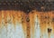 Eroded metal texture with riveting, abstract grunge background