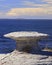 Eroded Rock with Perroquets Island on the background, viewed from Nue Island in Mingan Archipelago