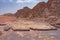 Eroded Sandstone Layers in a Desert Valley