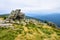 Eroded stones on a peak in the mountains of Krkonose