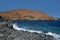 Eroded volcanic cone known as Montana Amarilla or the yellow mountain, Costa del Silencio, Tenerife, Canary Islands