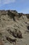 Erosion damage on cliff by the sea from high water