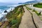 Erosion destruction clearly visible on lonely coast road