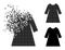 Erosion and Halftone Dot Woman Dress Icon