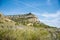 Erosion on the rock and Mount Arabi, Yecla, Murcia, Spain