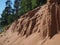 Erosion of sand closeup
