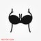 Erotic icon for adult only content, flat illustration