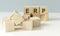 ERP abbreviation made of wooden cubes