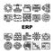 Erp Enterprise Resource Planning Icons Set Vector