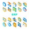 Erp Enterprise Resource Planning Icons Set Vector