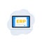 ERP system software icon with laptop