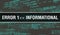 Error 1Ã—Ã— Informational concept with Random Parts of Program Code. Error 1Ã—Ã— Informational with Programming code abstract