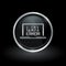 Error 401 unauthorized icon inside round silver and black emblem