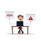 Error 404 people cartoon laptop frustrated