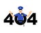 Error 404. Policeman surprise. Page not found template for web s