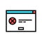 error application window color icon vector illustration