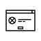 error application window line icon vector illustration