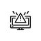 Error, crash, danger, caution and smart television icon. Perfect for application, web, logo, background, game, patterns and