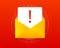 Error email message banner. Scam alert red message. Vector illustration.