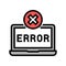 error on laptop display color icon vector illustration