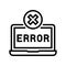 error on laptop display line icon vector illustration