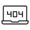 Error laptop icon, outline style