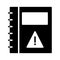 Error notebook glyph flat vector icon