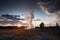 Errupting Old Faithful Geyser in Yellowstone National Park ,USA