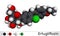 Ertugliflozin molecule. It is a drug for the treatment of diabetes. Molecular model