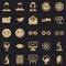 Erudite icons set, simple style