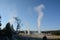 erupting geysers in Yellowstone national park